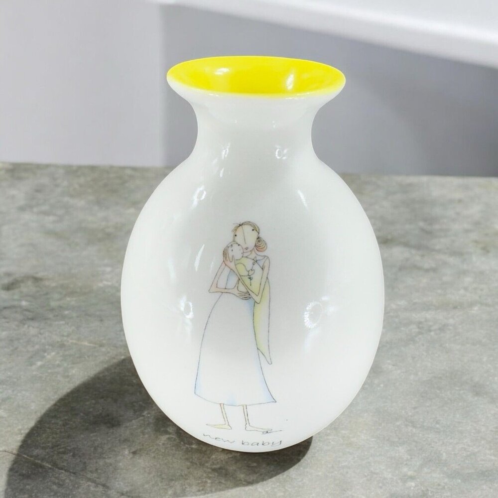 Demdaco Coffee Vase Most Sincerely By Claire Stoner 2005 Ceramic Vessel New Baby